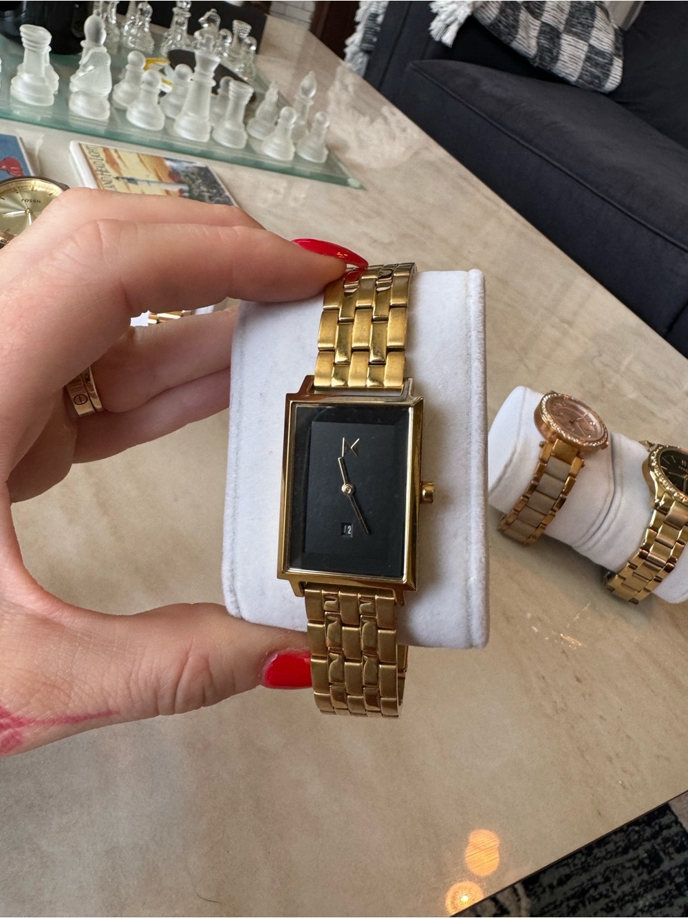 MVMT Gold-tone Bracelet Watch with Black Dial